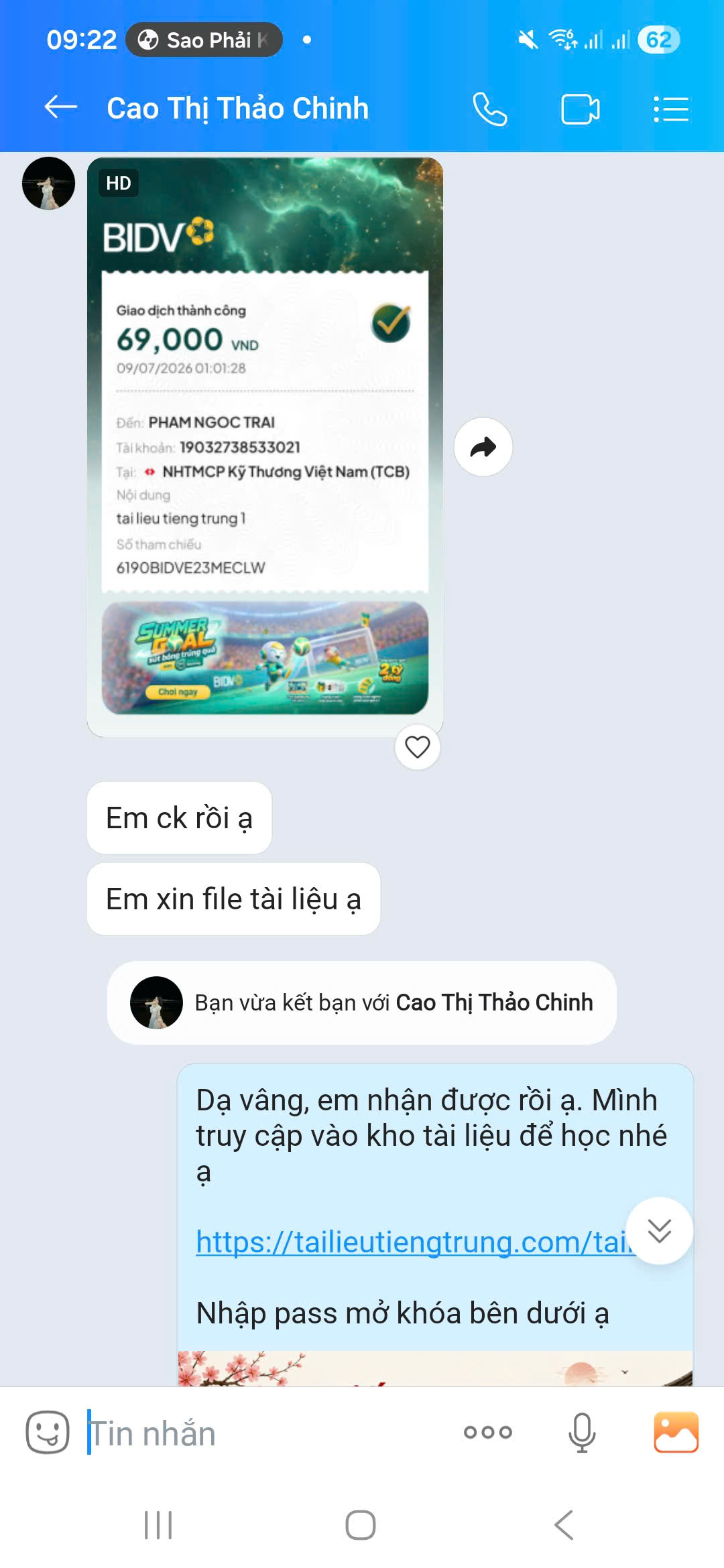 Giao dịch thành công